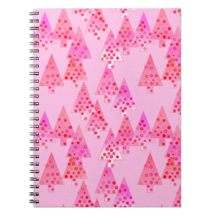Carnet Arbres de Noël à fleurs modernes - rose pastel