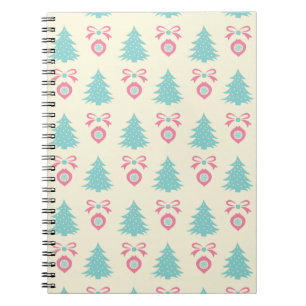 Carnet Arbres de Noël, Bows & Baubles Motif rétro