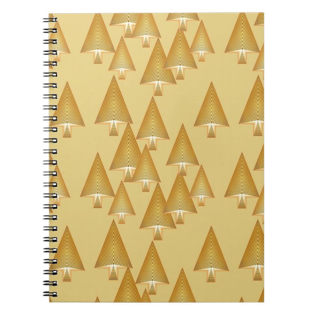 Carnet Arbres de Noël métalliques modernes - or jaune (Devant)