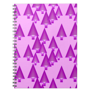 Carnet Arbres de Noël métalliques modernes - violet