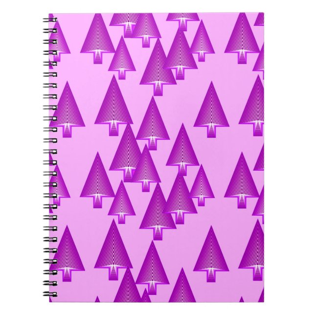 Carnet Arbres de Noël métalliques modernes - violet (Devant)