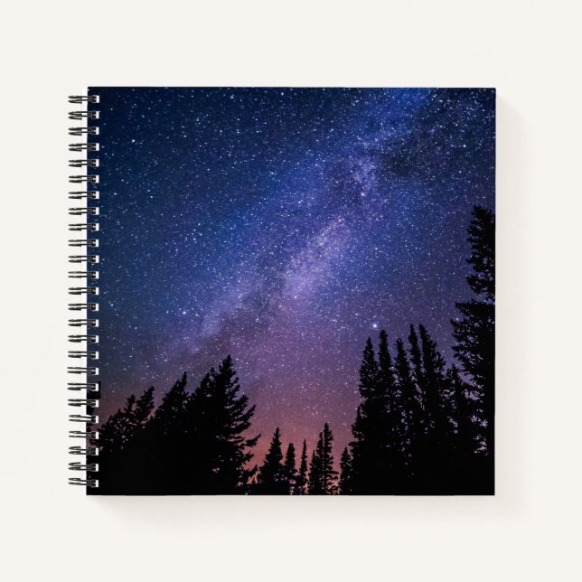 Carnet Arbres de nuit et étoiles | Ordinateur portable (Devant)