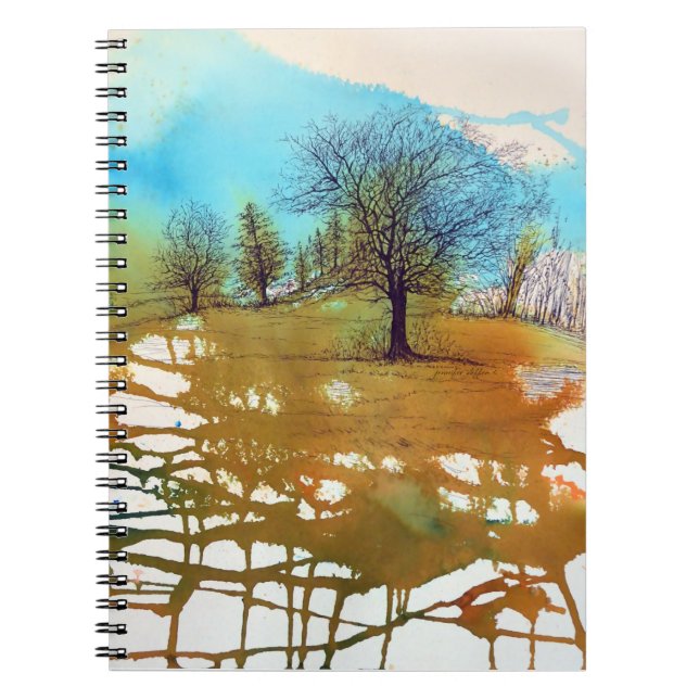 Carnet Arbres Paysage Aquarelle Art (Devant)