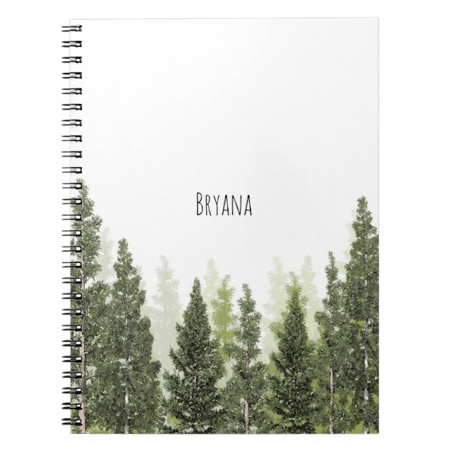 Carnet Arbres Pins Rustiques Campagne Simple (Devant)