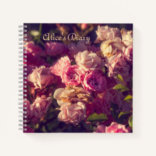 Carnet Arbuste à roses rouges personnalisation