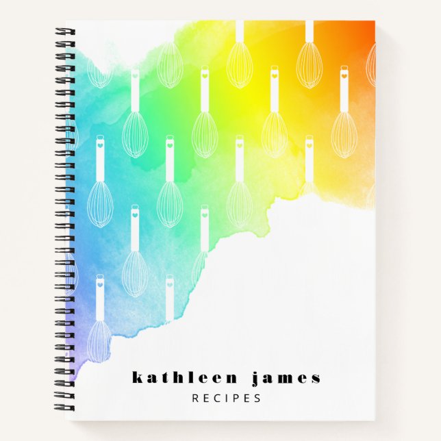 Carnet Arc en arc-en-ciel Recette Whisk Balloon (Devant)