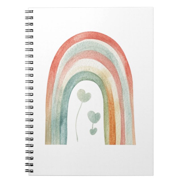 Carnet Arc-en-ciel aquarelle boho (Devant)