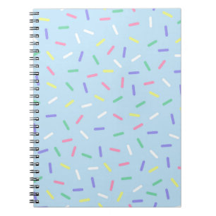 Carnet Arc-en-ciel bleu arrose confetti amusant coloré