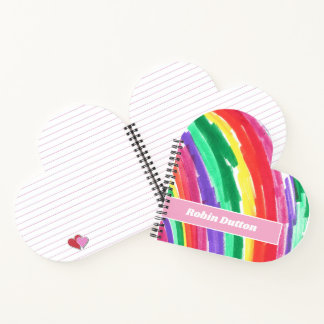 Carnet Arc-en-ciel Coloré avec Nom