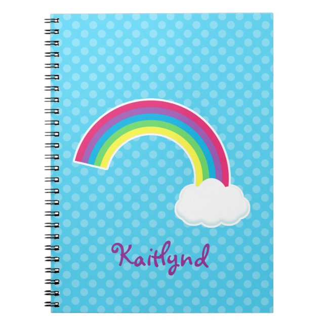 Carnet Arc-en-ciel et nuage faits sur commande (Devant)