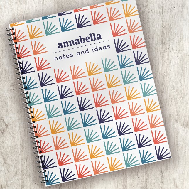 Carnet Arc-en-ciel Mid-Century Moderne Monogramme Motif (Créateur téléchargé)
