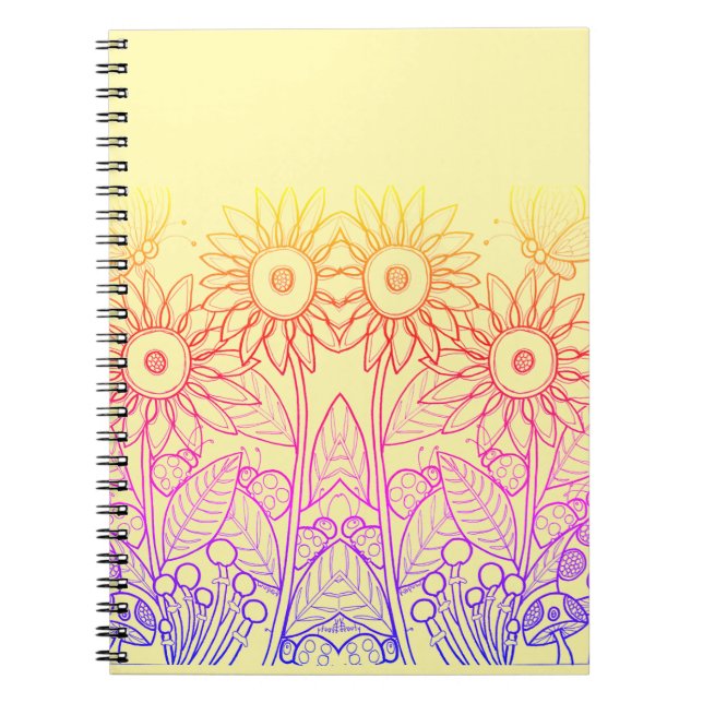 Carnet Arc-en-ciel Ombre Papillon & Ladybugs (Devant)