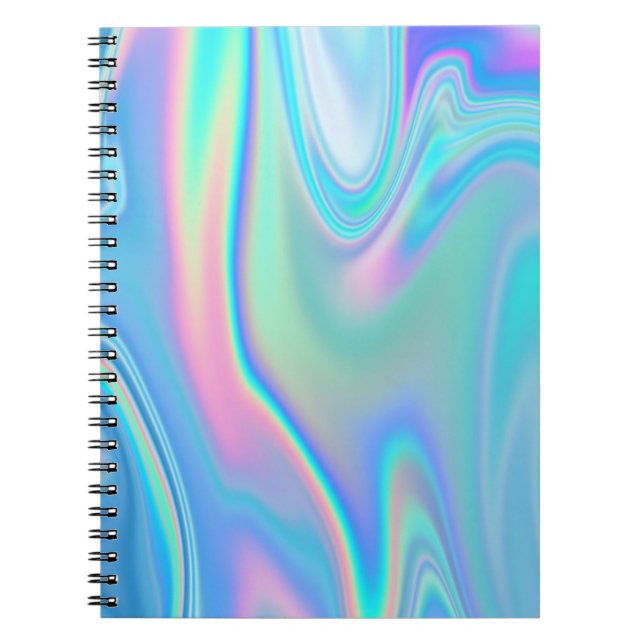 Carnet Arc-en-ciel pastel Holographique Abstrait (Devant)