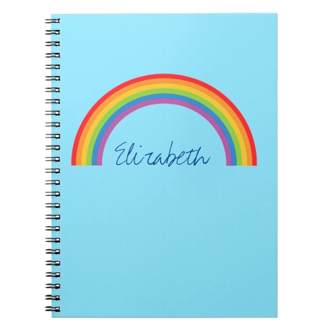 Carnet Arc-en-ciel simple personnalisé (Devant)