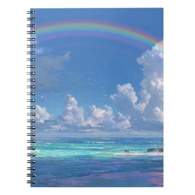 Carnet Arc-en-ciel sur l'océan (Devant)