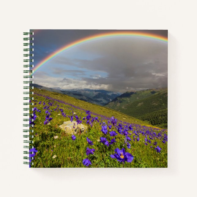 Carnet Arc En Ciel Sur Un pré Fleuri (Devant)