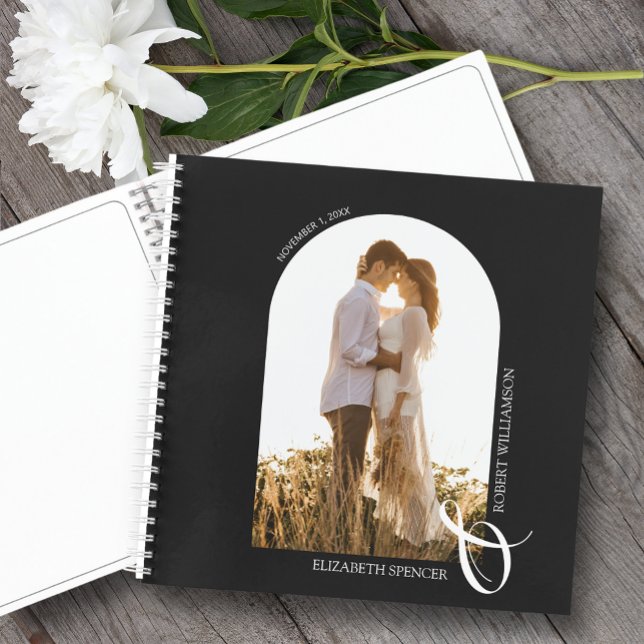 Carnet Arc Photo moderne Mariage Black Guest Book (Change the pages to any of 10 styles available. LOTS of colors in our collection.)