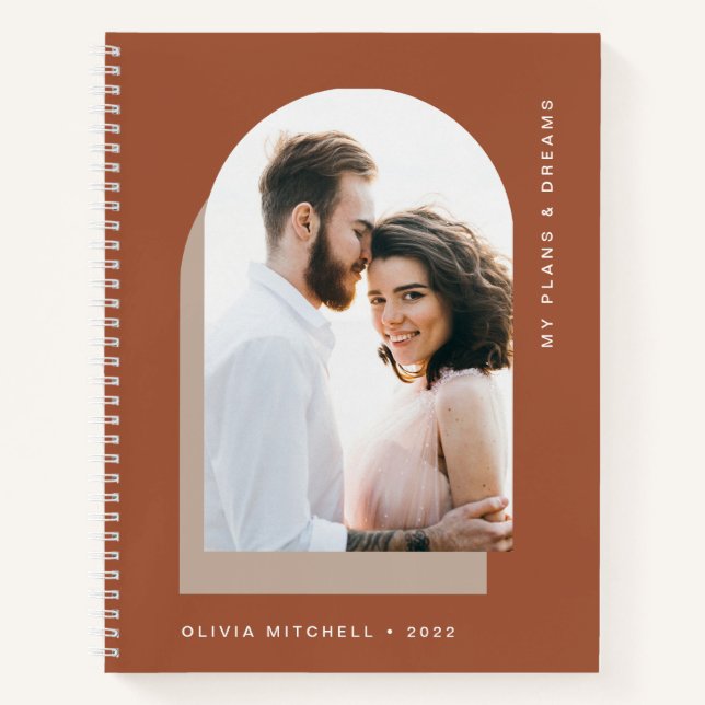 Carnet Arche simple | Terracotta moderne avec photo (Devant)