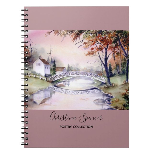Carnet Arched Bridge Watercolor Painting (Devant)