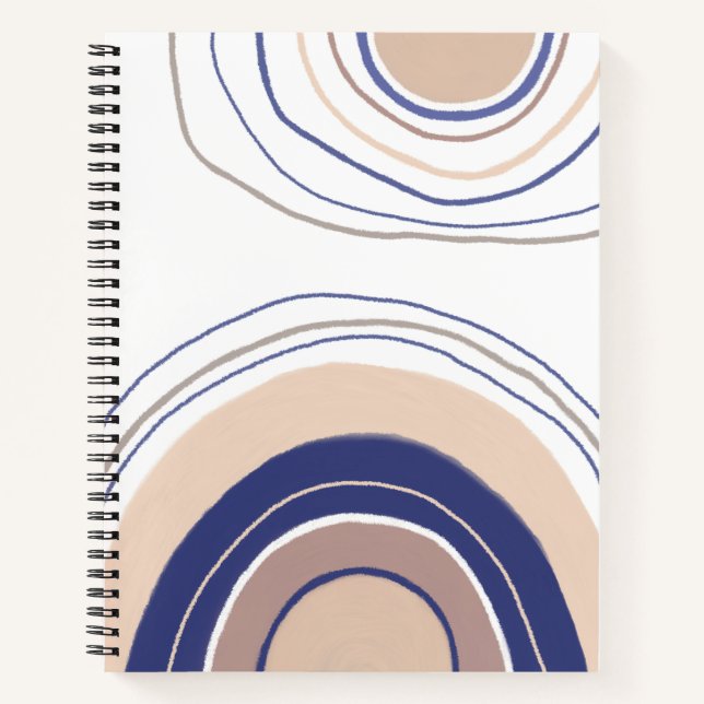 Carnet Arches Boho Abstraites - Bleu et Beige (Devant)