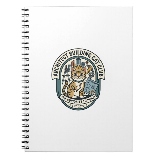 Carnet Architect Building Cat Cat Graphic Tee Art - Archi (Devant)