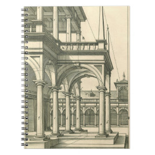 Carnet Architecture vintage, cour romain avec colonnes