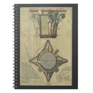 Carnet Architecture vintage, couronne de chapiteau décora
