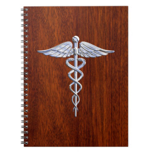 Carnet Argent comme la copie d'acajou de symbole Médicale