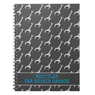 Carnet Argent Spanners Voiture Auto Mécanique Garage Atel