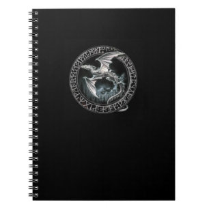 Carnet argenté runique de dragon