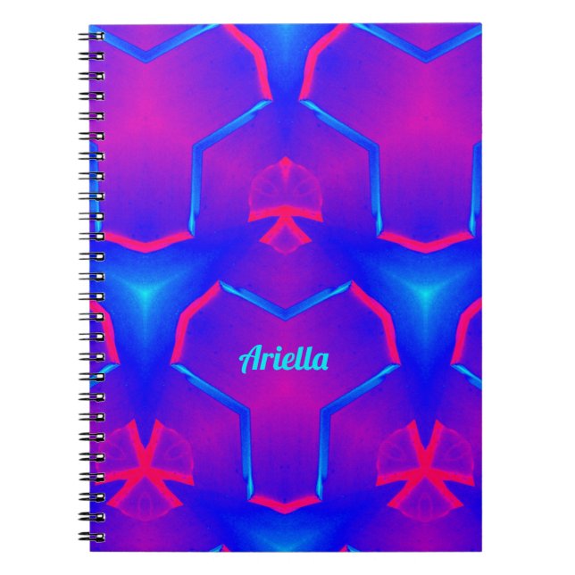 Carnet ARIELLA ~ Fluoro bleu et rose (Devant)