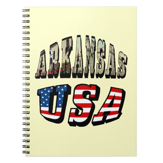 Carnet Arkansas Picture et USA Flag Text (Devant)