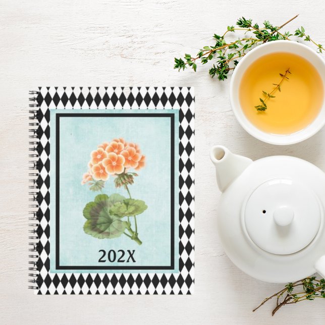 Carnet Arlequin Arlequin encadré Geranium Botanical Garde (Créateur téléchargé)
