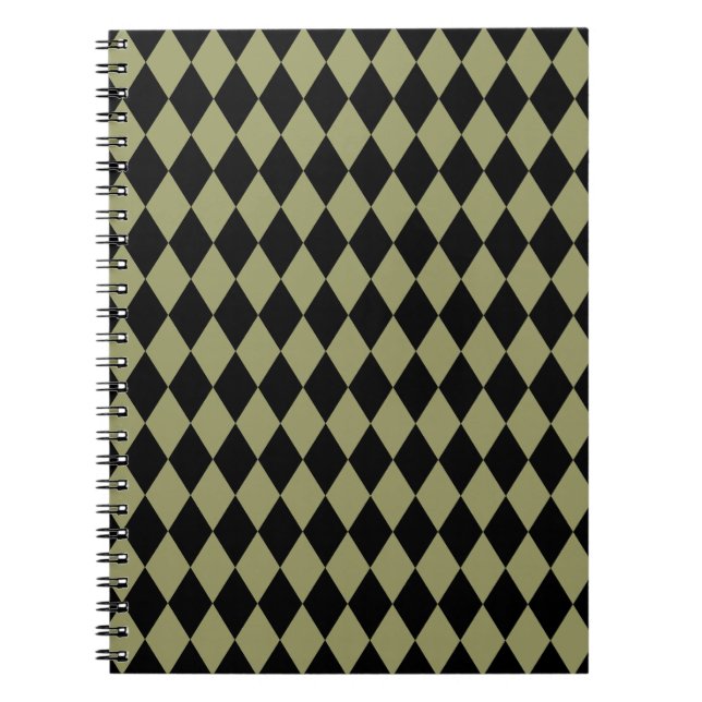 Carnet Arlequin Avocado et noir (Devant)