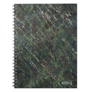 Carnet Armée verte et argent Camo scintillement élégant g