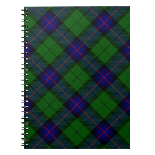 Carnet Armstrong tartan bleu et vert plaid (Devant)
