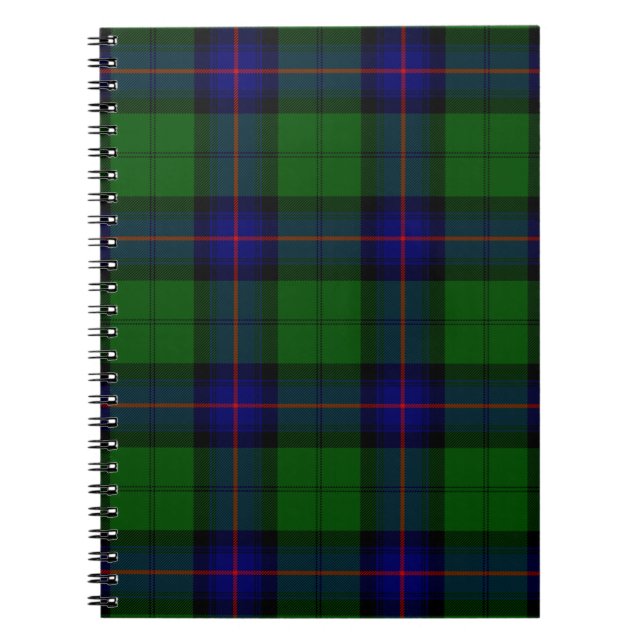 Carnet Armstrong tartan bleu et vert plaid (Devant)