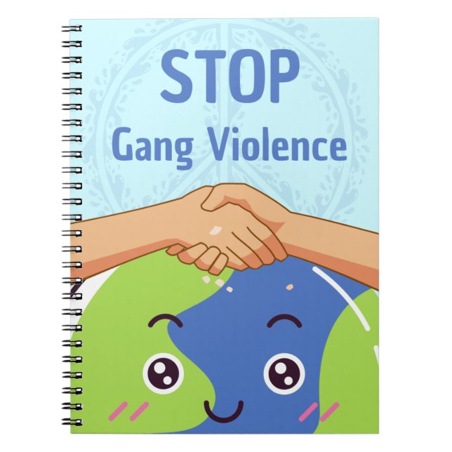 Carnet Arrêtez la poignée de main de la violence des gang (Devant)