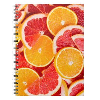 Carnet Arrière-fond orangé et pamplemousse frais