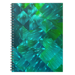 Carnet arrière - plan abstrait. mosaïque bleue et verte
