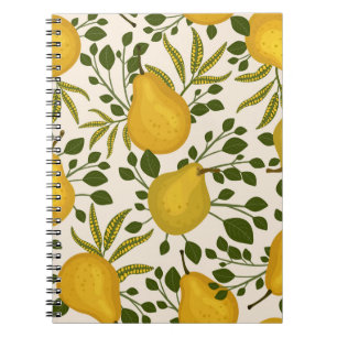 Carnet Arrière - plan blanc Feuille de poires jaunes