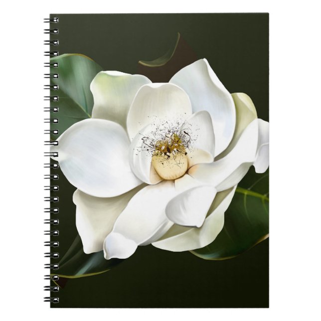 Carnet Arrière - plan blanc Magnolia Closeup Vert (Devant)