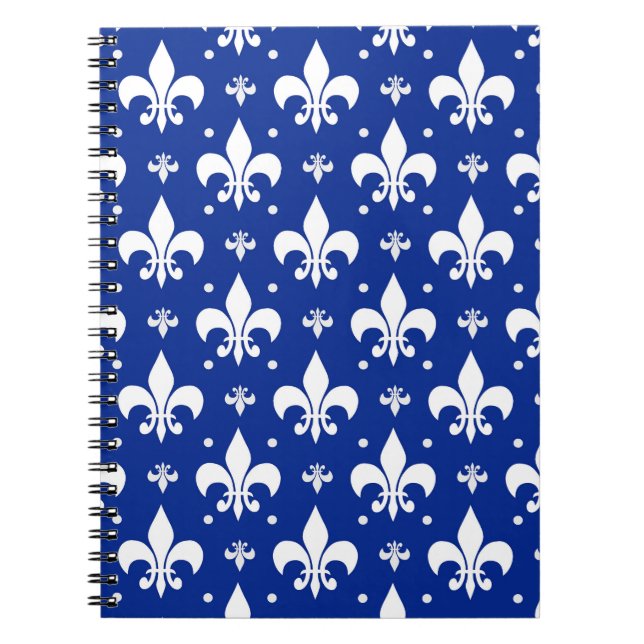 Carnet Arrière - plan bleu Fleur-de-lis Motif Design (Devant)