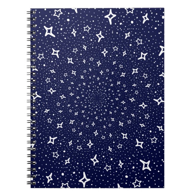 Carnet Arrière - plan bleu violet bleu marine des étoiles (Devant)