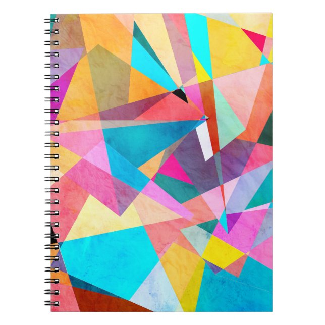 Carnet Arrière - plan d'aquarelle géométrique couleur Abs (Devant)