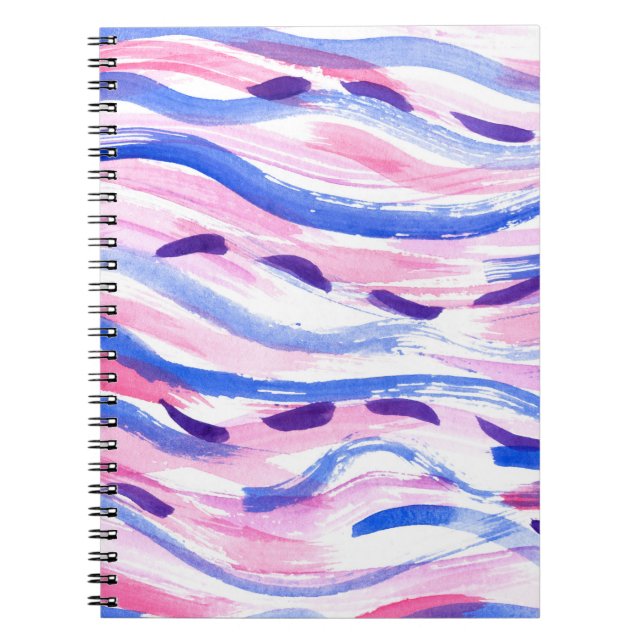 Carnet arrière - plan d'aquarelle rayée Abstrait. Brosse (Devant)