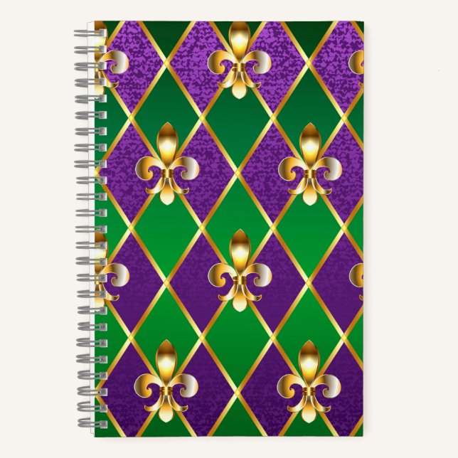Carnet Arrière - plan de bijoux Mardi Gras (Recto)