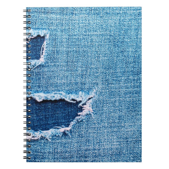 Carnet Arrière - plan de denim texturé. Trou déchiré dans (Devant)