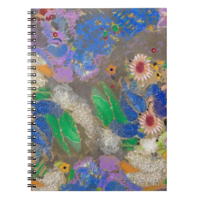 Carnet Arrière - plan de fleurs abstrait d'Odilon Redon. (Devant)