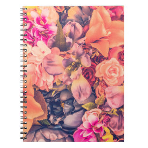 Carnet arrière - plan de fleurs vintages - filtervintage